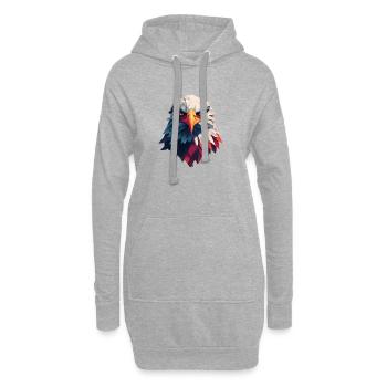 Majestätischer Adler, durchdringender Blick - Hoodie-Kleid - Grau meliert - Vorne