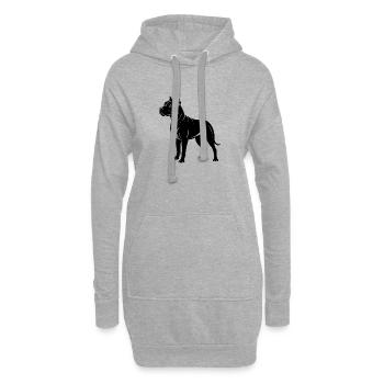 Chien - Sweat-shirt à capuche long Femme - gris chiné - Devant