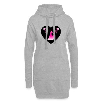 Danser - Sweat-shirt à capuche long Femme - gris chiné - Devant