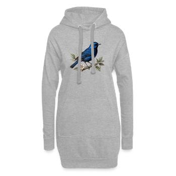 Oiseau bleu Mérion splendide (Malurus splendens) - Sweat-shirt à capuche long Femme - gris chiné - Devant