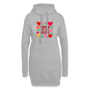 Mama ist die Beste  - Hoodie-Kleid - Grau meliert - Vorne