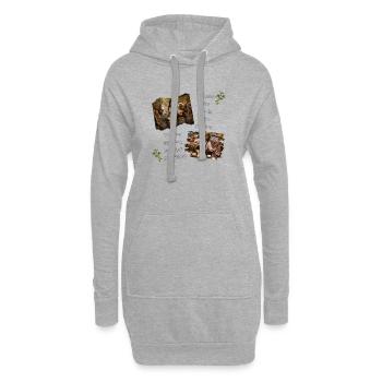 Wasser und Bier - Hoodie-Kleid - Grau meliert - Vorne