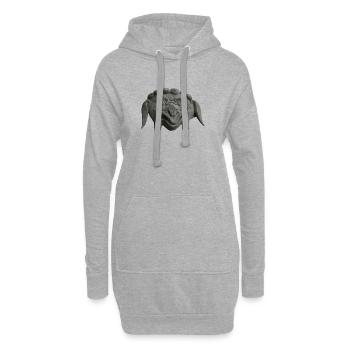 grinsende Steinmaske - Hoodie-Kleid - Grau meliert - Vorne