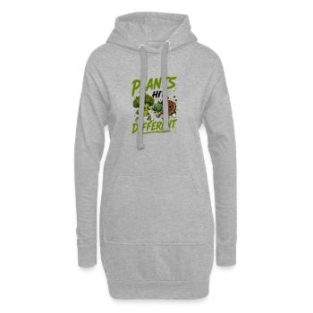 Plants Hit Different - Lustig Veggie/Vegan Design - Hoodie-Kleid - Grau meliert - Vorne