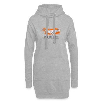 Art de sauvetage de baleines et vinyles - Sweat-shirt à capuche long Femme - gris chiné - Devant