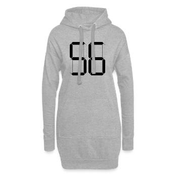 NUMÉRO 56 Cinquante-six cadeaux numériques - Sweat-shirt à capuche long Femme - gris chiné - Devant