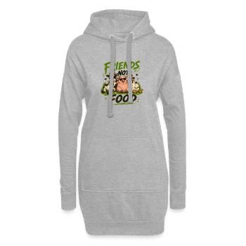 Friends not Food - Veggie/Vegan Tiere lustig Motiv - Hoodie-Kleid - Grau meliert - Vorne
