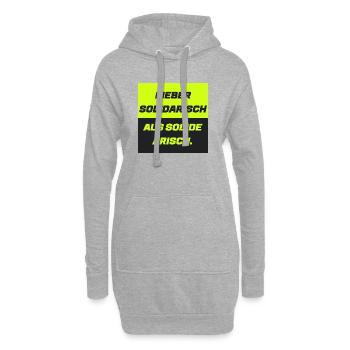 Lieber solidarisch als solide a. - Hoodie-Kleid - Grau meliert - Vorne
