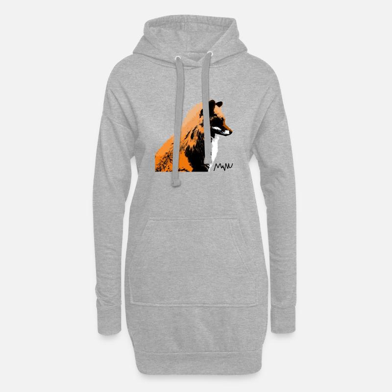 Fuchs - Hoodie-Kleid - Grau meliert