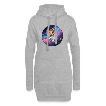 Un astronaute singe dans l’espace stellaire - Sweat-shirt à capuche long Femme - gris chiné - Devant