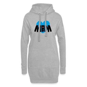Cœur de maman - Sweat-shirt à capuche long Femme - gris chiné - Devant