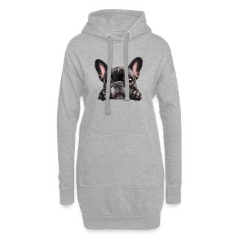 Kuschelbuldog Blickfang Grafik - Hoodie-Kleid - Grau meliert - Vorne