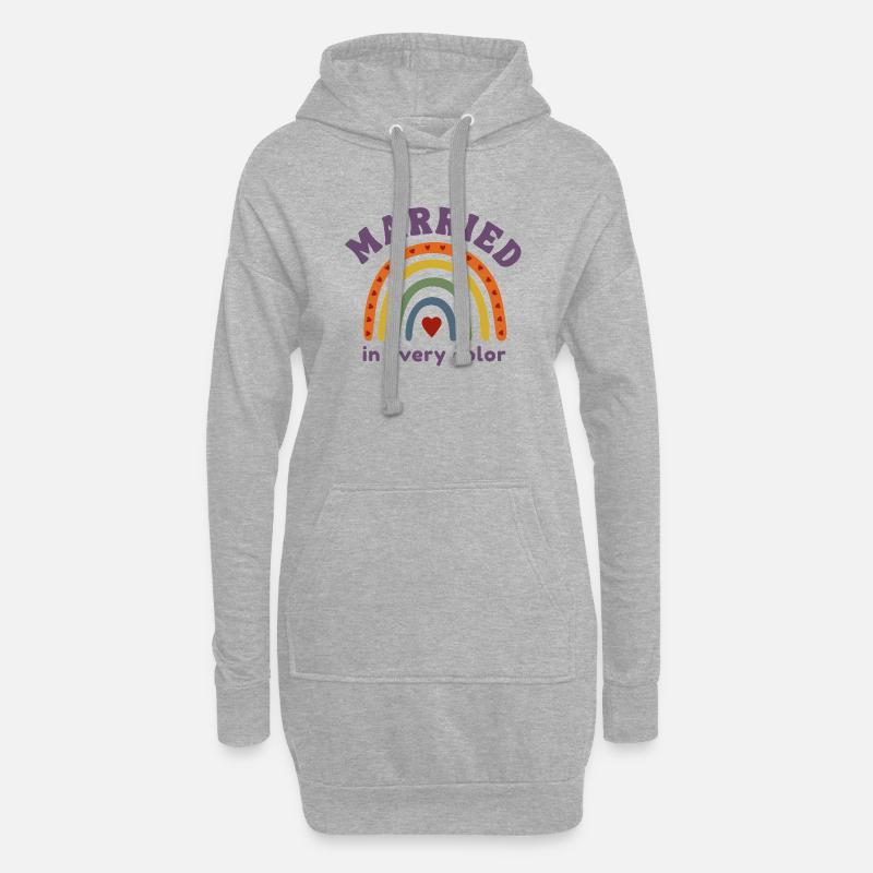Married in every Color Pride Regenbogen Design - Hoodie-Kleid - Grau meliert