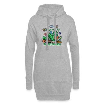 Der legendäre Bücherwurm - Hoodie-Kleid - Grau meliert - Vorne