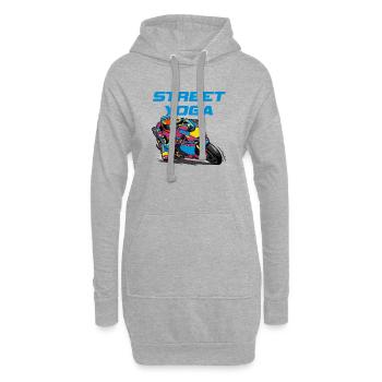 Yoga de rue - Moto - Sweat-shirt à capuche long Femme - gris chiné - Devant
