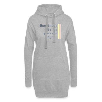 Le bonheur est ma passion - Sweat-shirt à capuche long Femme - gris chiné - Devant