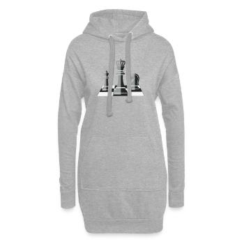 Schach: Die ultimative Kopfarbeit - Hoodie-Kleid - Grau meliert - Vorne