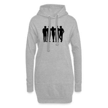 Menschen Gruppe Silhouette Freunde Team Zusammen - Hoodie-Kleid - Grau meliert - Vorne