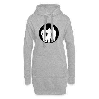 Menschen Gruppe Silhouette Freunde Team Zusammen - Hoodie-Kleid - Grau meliert - Vorne