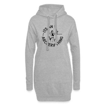 Bogenschießen - Hoodie-Kleid - Grau meliert - Vorne