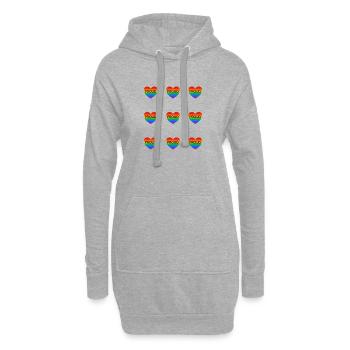 LGBT Pride Regenbogenherzen – Gay Pride - Hoodie-Kleid - Grau meliert - Vorne