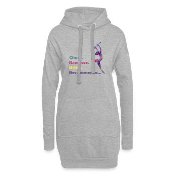 Chute-_Ramasse-_Recommence-- - Sweat-shirt à capuche long Femme - gris chiné - Devant