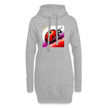 Marienkäfer - Hoodie-Kleid - Grau meliert - Vorne
