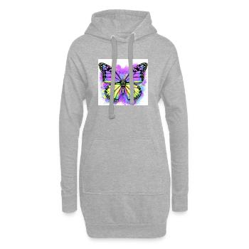 Schmetterling - Hoodie-Kleid - Grau meliert - Vorne