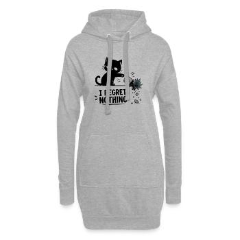  I Regret Nothing Lustige Schwarze Katze Stürzt - Hoodie-Kleid - Grau meliert - Vorne