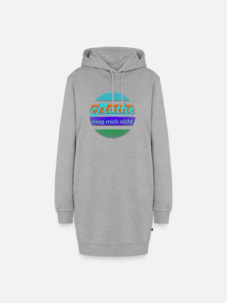 Mathe mag mich nicht Neon Banner - Hoodie-Kleid - Grau meliert