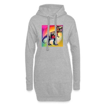 Dinosaurier - Hoodie-Kleid - Grau meliert - Vorne