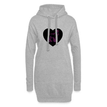Esel - Hoodie-Kleid - Grau meliert - Vorne