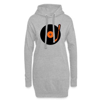 Bras de lecture de disque vinyle Retro Audio - Sweat-shirt à capuche long Femme - gris chiné - Devant