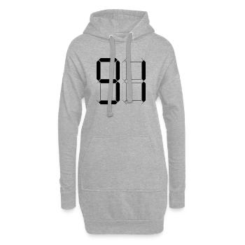 NUMÉRO 91 Quatre-vingt-onze cadeaux numériques - Sweat-shirt à capuche long Femme - gris chiné - Devant