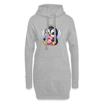 Süße Schildkröte mit Flügeln Engel Cartoon Donut - Hoodie-Kleid - Grau meliert - Vorne
