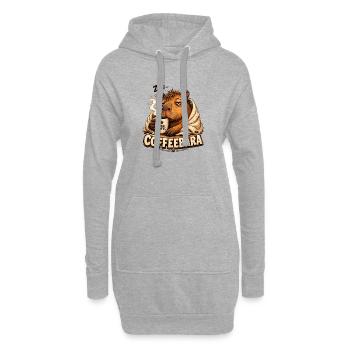 CoffeeBara Capybara - Hoodie-Kleid - Grau meliert - Vorne