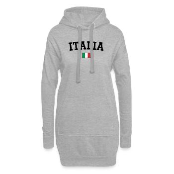 Italien Flagge Design Schwarz - Hoodie-Kleid - Grau meliert - Vorne