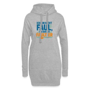 Ich bin nicht faul, ich bin ein Faultier - Hoodie-Kleid - Grau meliert - Vorne