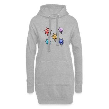 Fleur - Sweat-shirt à capuche long Femme - gris chiné - Devant