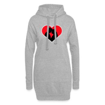 Couple Silhouette Amour Romance Petit ami de la Saint-Valentin - Sweat-shirt à capuche long Femme - gris chiné - Devant
