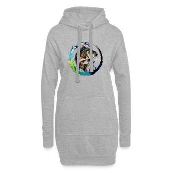 Springender Karpf - Hoodie-Kleid - Grau meliert - Vorne