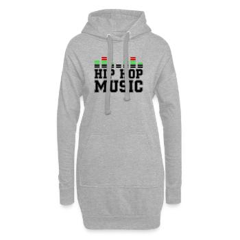 Hip Hop Music - Hoodie-Kleid - Grau meliert - Vorne