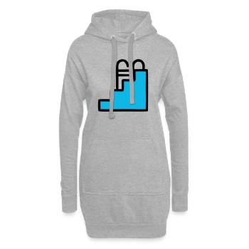  Pool Leiter Schwimmbad Icon - Hoodie-Kleid - Grau meliert - Vorne