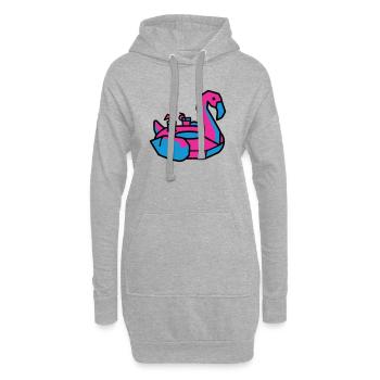 Flamingo Schwimmtier Pool Party - Hoodie-Kleid - Grau meliert - Vorne