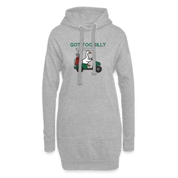 Gans im Golfwagen - Hoodie-Kleid - Grau meliert - Vorne
