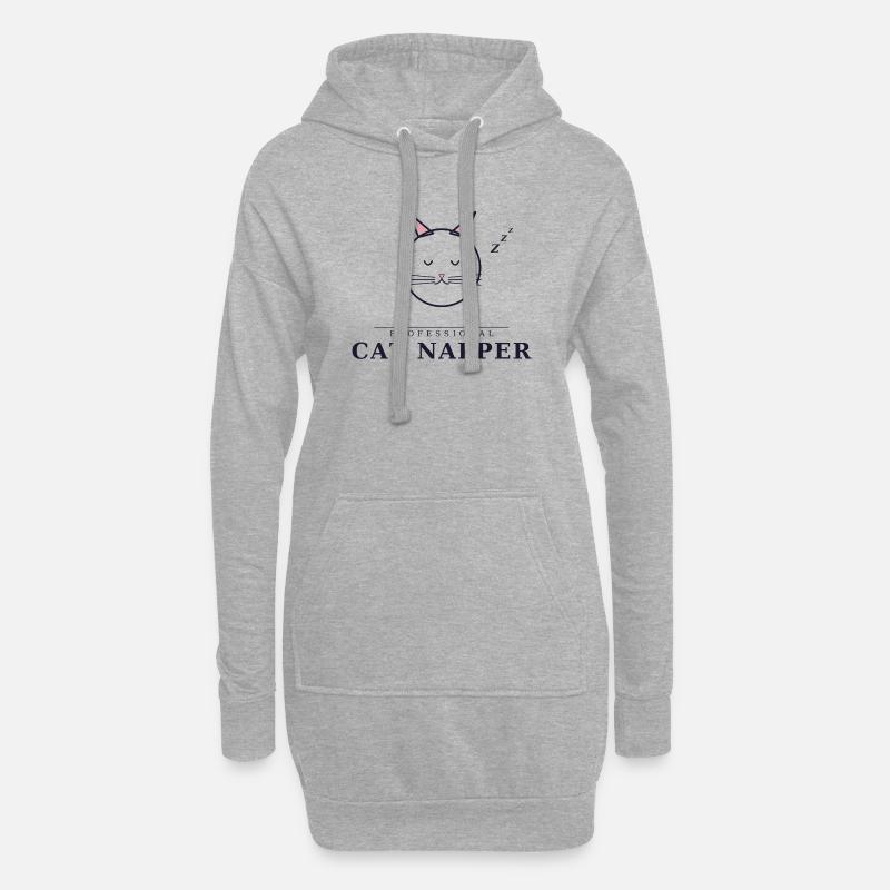 professional cat napper - Hoodie-Kleid - Grau meliert