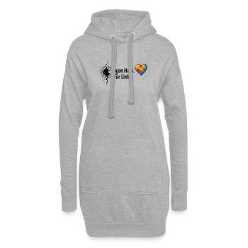 Gegen Hass Für Liebe Motiv für Aktivisten & Pride - Hoodie-Kleid - Grau meliert - Vorne