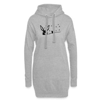 Un lapin mignon dans la neige - Sweat-shirt à capuche long Femme - gris chiné - Devant