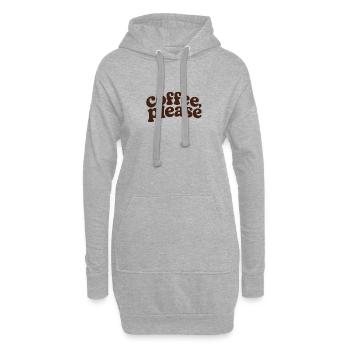 Coffee please Retro Schriftzug - Hoodie-Kleid - Grau meliert - Vorne