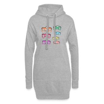 Autos - Hoodie-Kleid - Grau meliert - Vorne